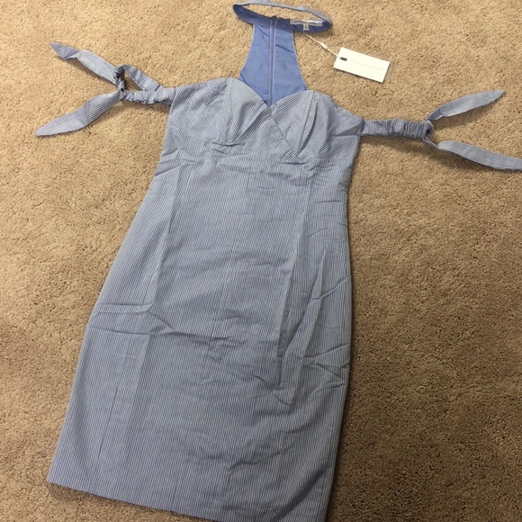 NWT ENDLESS ROSE POPLIN OFF SHOULDER TIE DRESS - Picture 4 of 5